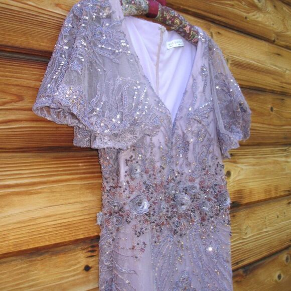 Mac Duggal $798 67493 Womens VINTAGE FLUTTER SLEEVE EVENING GOWN Dress - Picture 7 of 16